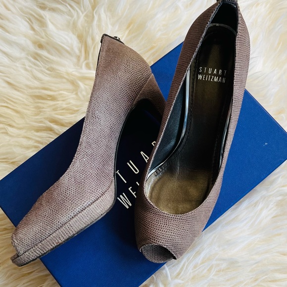 Stuart Weitzman Peeptoe Platform Pumps size 7.5 - Picture 6 of 10